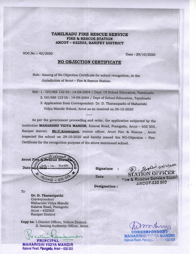 Fire Certificate Maharishi Vidya Mandir Arcot fire-certificate-maharishi-vidya-mandir-arcot